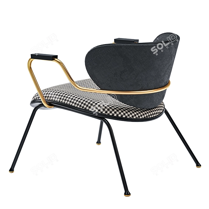 Elegant Retro Lounge Chair: Italian Designer Luxury 3D model image 2