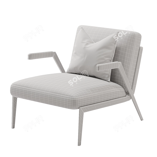 Nicoline Lima: Elegant Metal Frame Armchair 3D model image 3