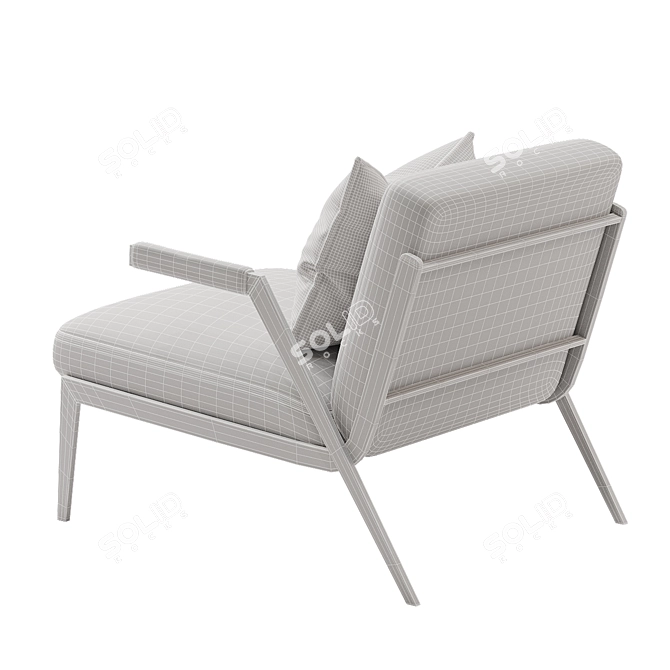 Nicoline Lima: Elegant Metal Frame Armchair 3D model image 4