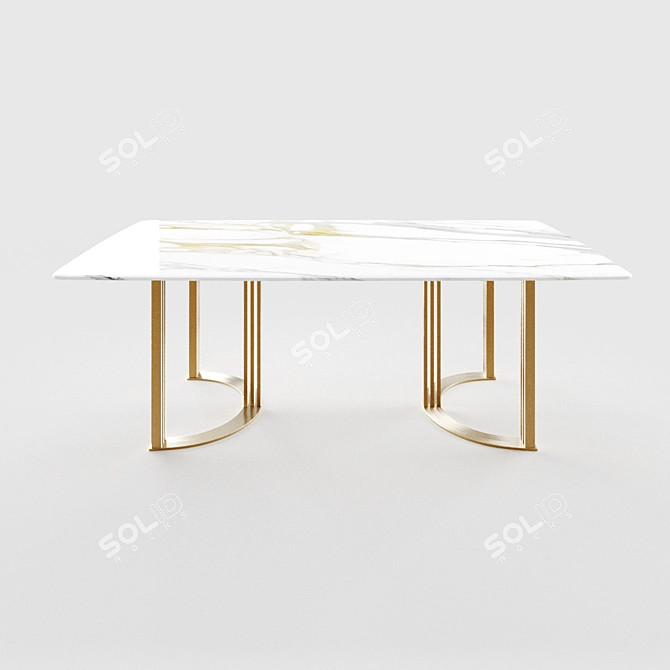 Elegant Faux Marble Dining Set 3D model image 4