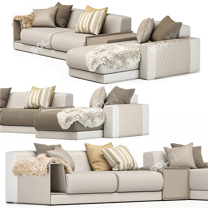 Sophisticated Bentley Stowe Sofa 3D model image 2