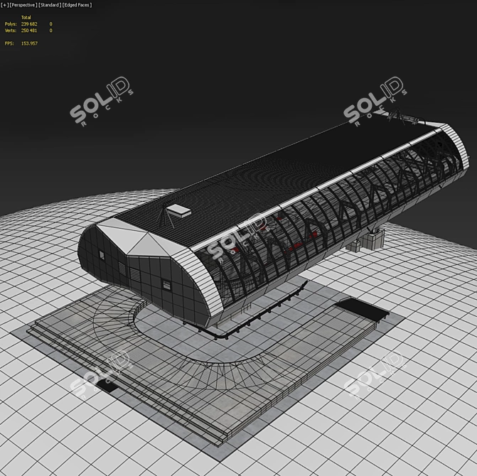 D-Line Vision Cable Car Station Kit 3D model image 3