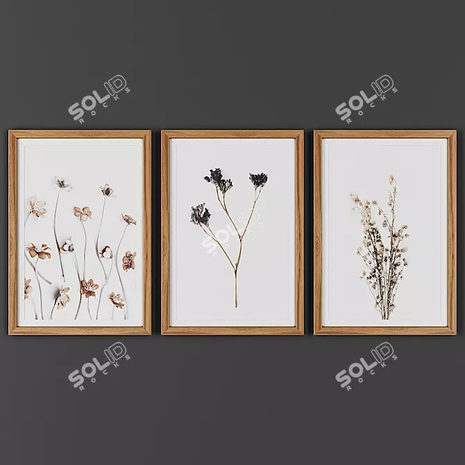 Wooden Frame Art Collection 3D model image 1