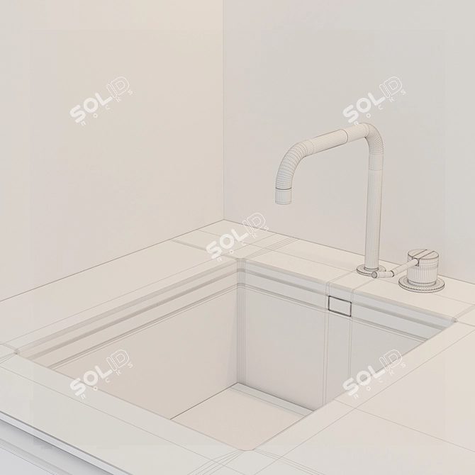 Sleek Kitchen: Minimalistic Elegance 3D model image 5