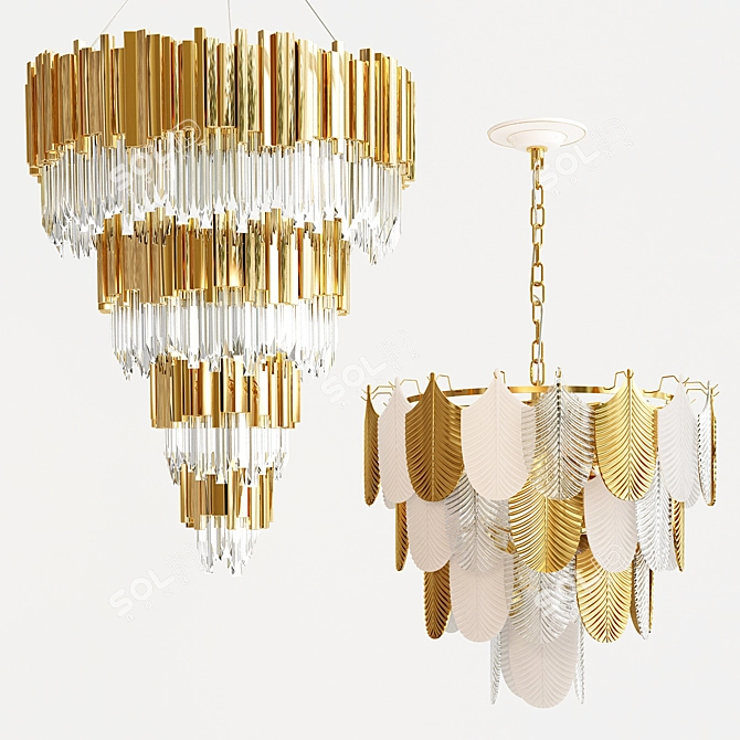 Regal Gold Chandelier Collection 3D model image 1