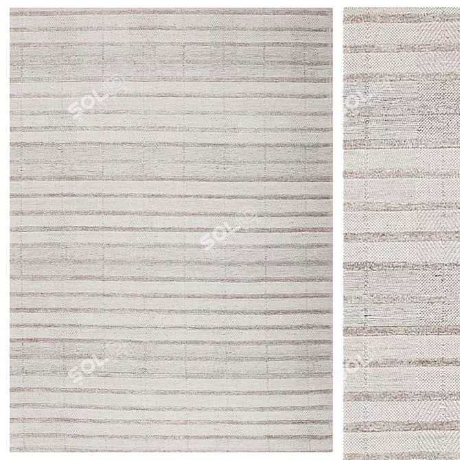 Elegant Marcelle Wool Rug 3D model image 1