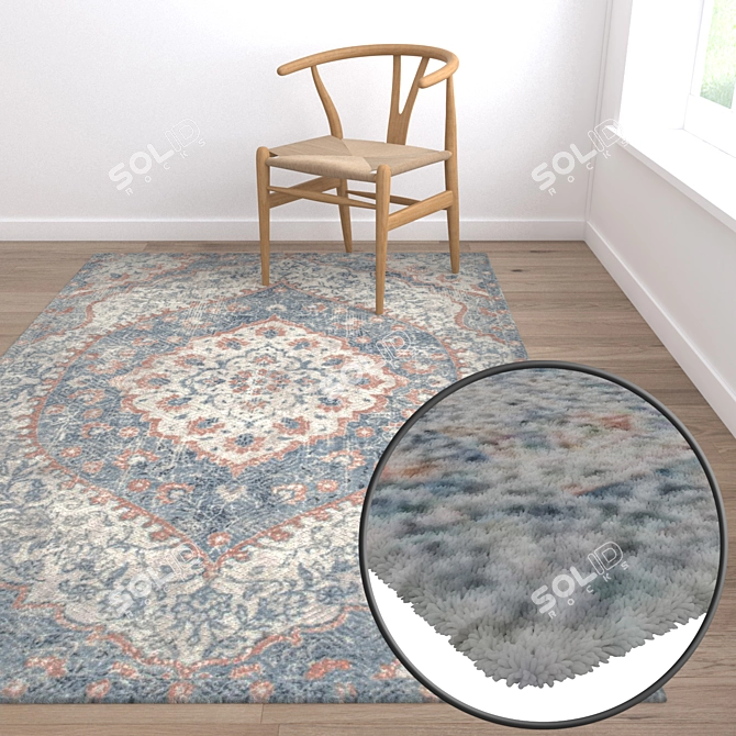 Luxury Carpets Set - High-Quality Textures 3D model image 5