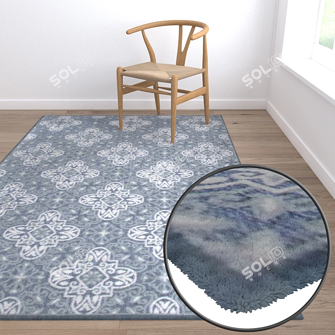 High-Quality Carpets Set: 3 Variations 3D model image 5