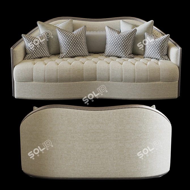 Tight Button-Tufted Milano Sofa 3D model image 2