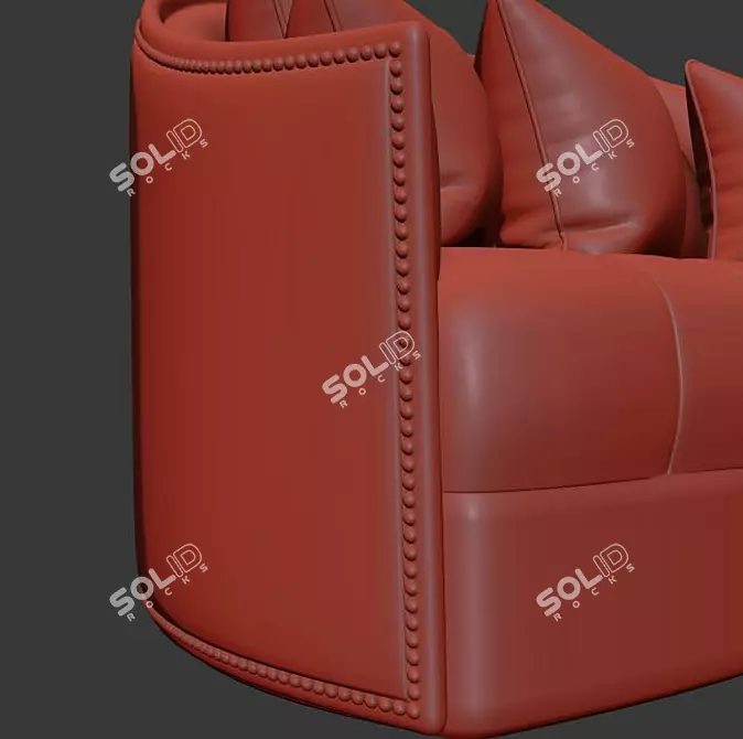 Tight Button-Tufted Milano Sofa 3D model image 3