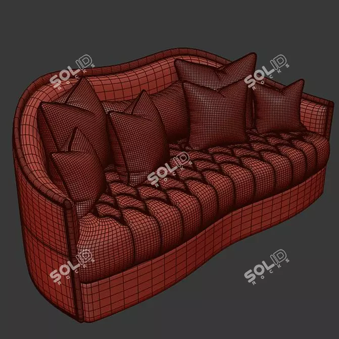 Tight Button-Tufted Milano Sofa 3D model image 4