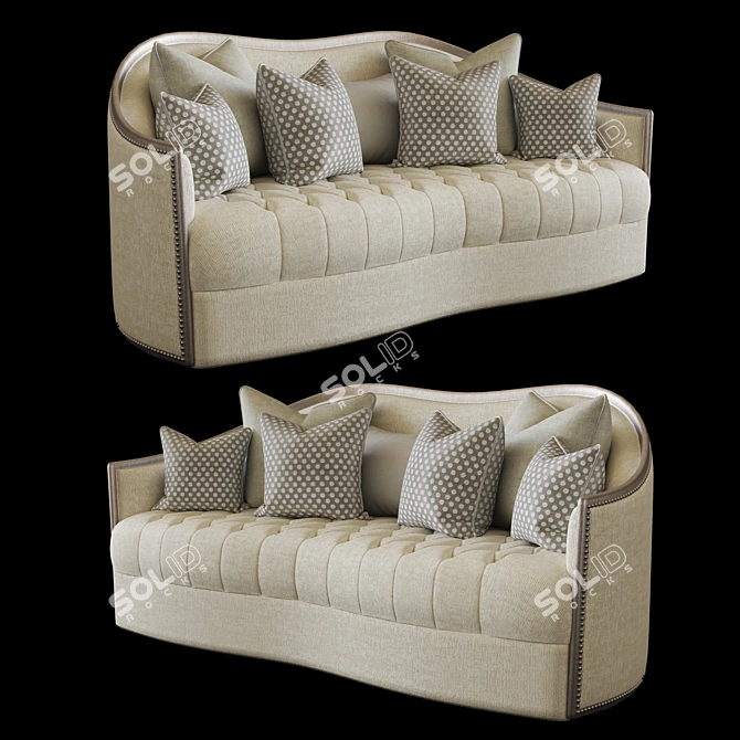 Tight Button-Tufted Milano Sofa 3D model image 6