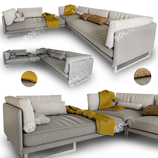 SABA LIVINGSTON 4-Seat Sofa Set 3D model image 2