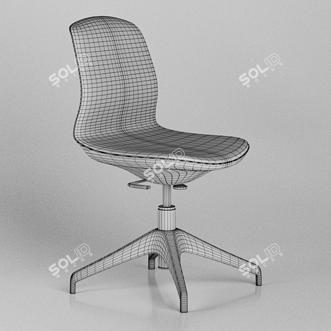 Sleek Swivel Chair: LÅNGFJÄLL Conference 3D model image 3