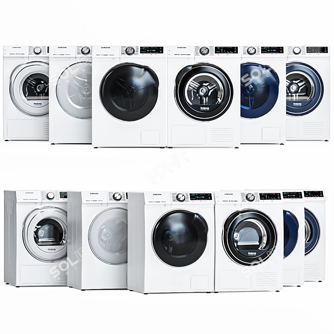 Samsung Washer and Dryer Set 3D model image 1