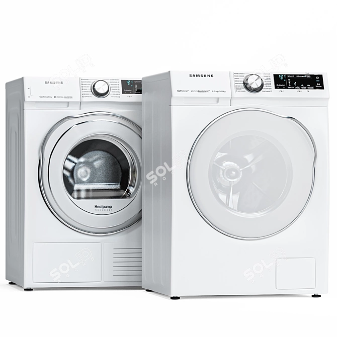 Samsung Washer and Dryer Set 3D model image 2