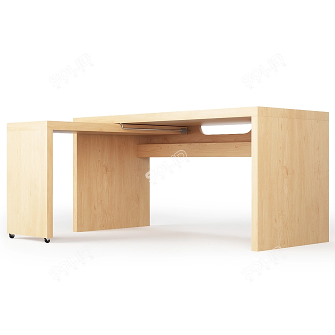 Versatile Ikea Malm Desk: Practical & Stylish 3D model image 3
