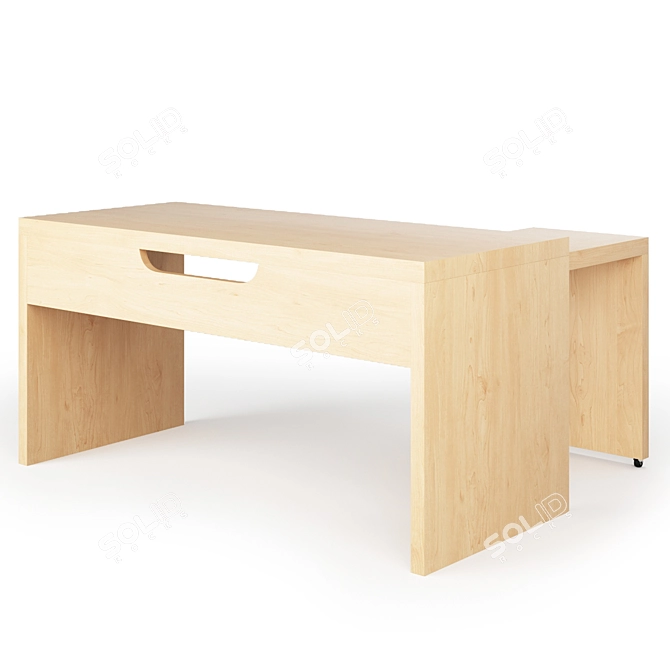 Versatile Ikea Malm Desk: Practical & Stylish 3D model image 4