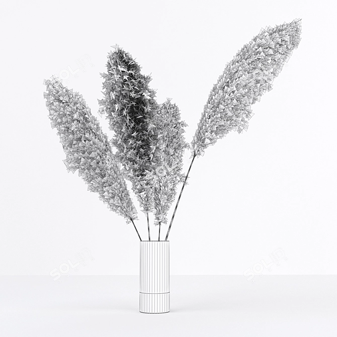 Elegant Pampas in Vase: Modern Floral Decor 3D model image 3