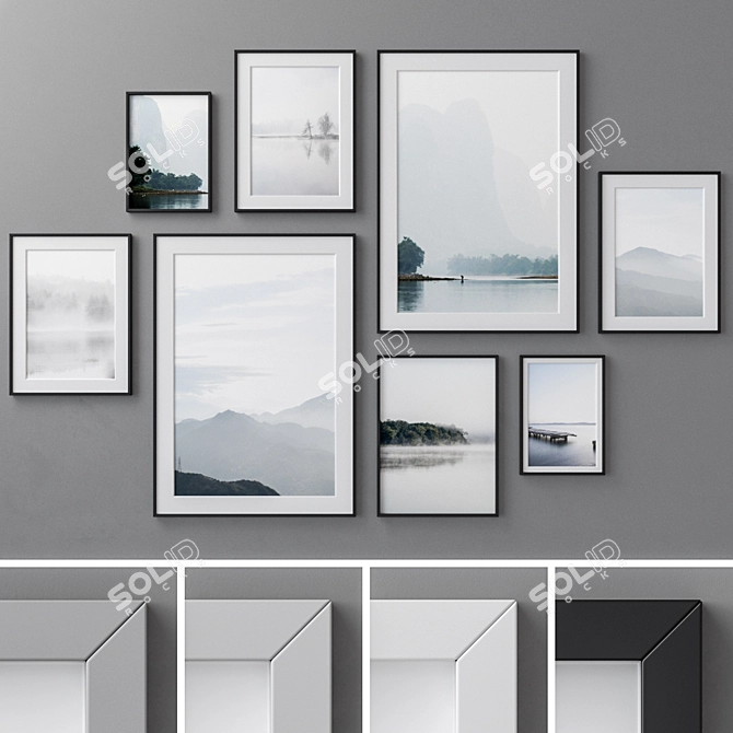 Versatile Photo Frames Set 86 3D model image 1