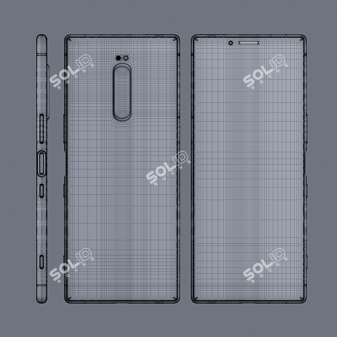 Sony Xperia 1 2019 - Black & White: Polished Elegance 3D model image 3