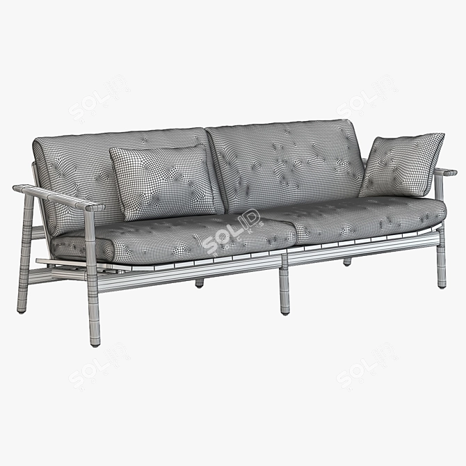 Modern Kettal Riva 3-Seater Sofa 3D model image 4