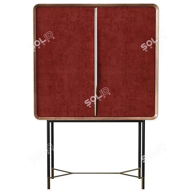 Red Hot Elegance: Ulivi Salotti Chantal Bar 3D model image 3