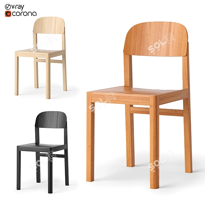 Modern Scandinavian Workshop Chair 3D model image 1