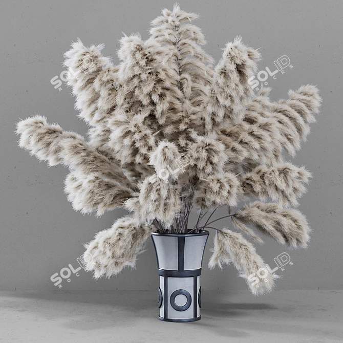 Everlasting Beauty: Dried Pampas Grass 3D model image 1