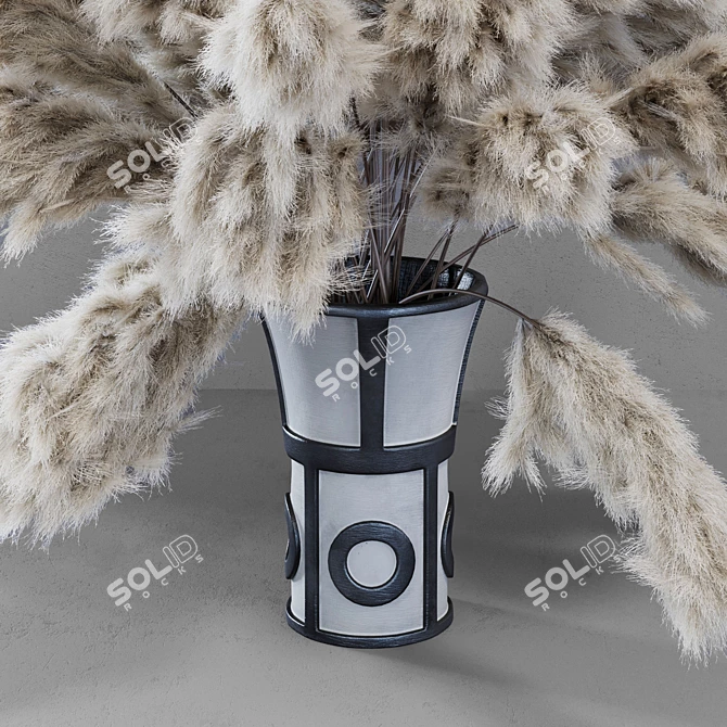 Everlasting Beauty: Dried Pampas Grass 3D model image 4