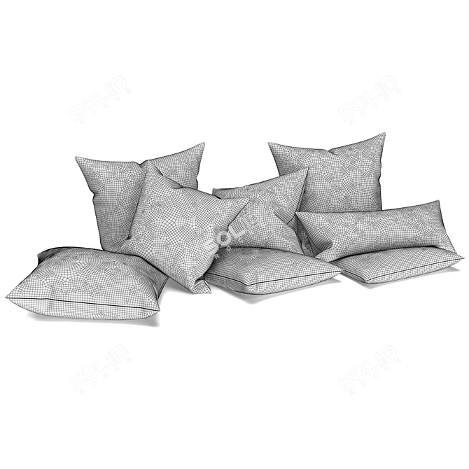 Luxurious Velvet Pillows for Restoration Hardware 3D model image 4