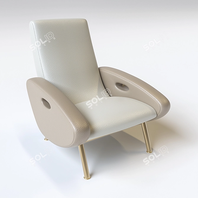 Elegant Italian Lounge Chairs 3D model image 1