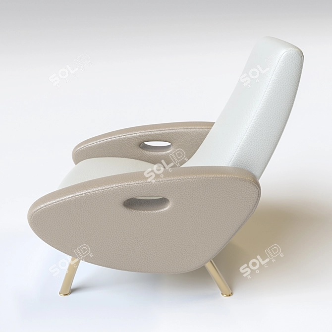 Elegant Italian Lounge Chairs 3D model image 2