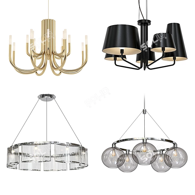 Modern Chandelier Collection 3D model image 1