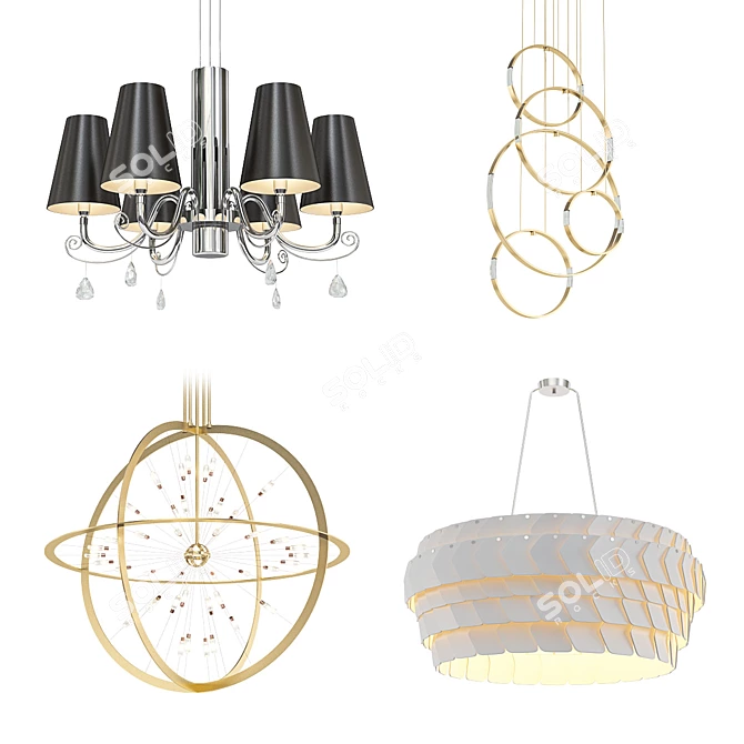 Modern Chandelier Collection: Elegant & Luxurious 3D model image 1