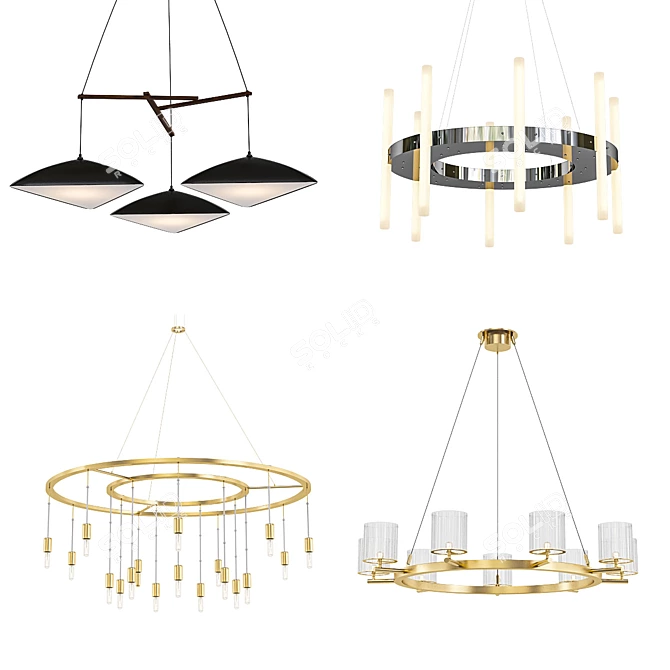 Modern Chandelier Collection 3D model image 1