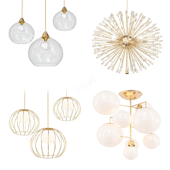 Contemporary Chandelier Collection 3D model image 1