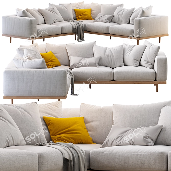 Modern Newport L-Shaped Sectional 3D model image 1