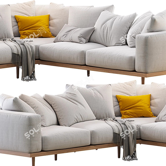 Modern Newport L-Shaped Sectional 3D model image 3