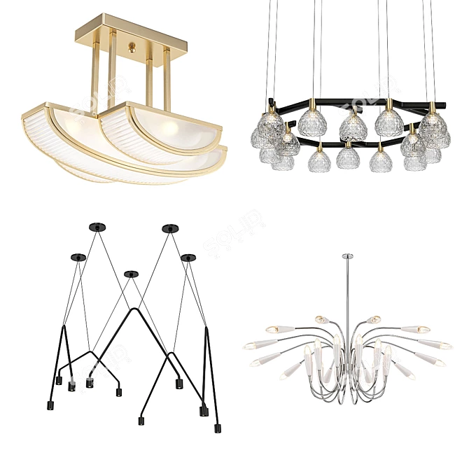 Modern Chandeliers Collection 3D model image 1