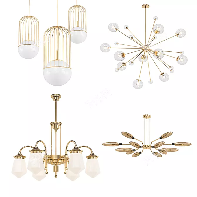 Modern Chandelier Collection 3D model image 1