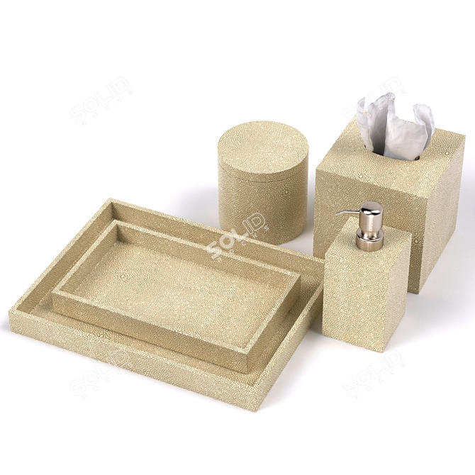 Luxurious Shagreen Bath Set 3D model image 2