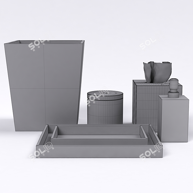 Luxurious Shagreen Bath Set 3D model image 3