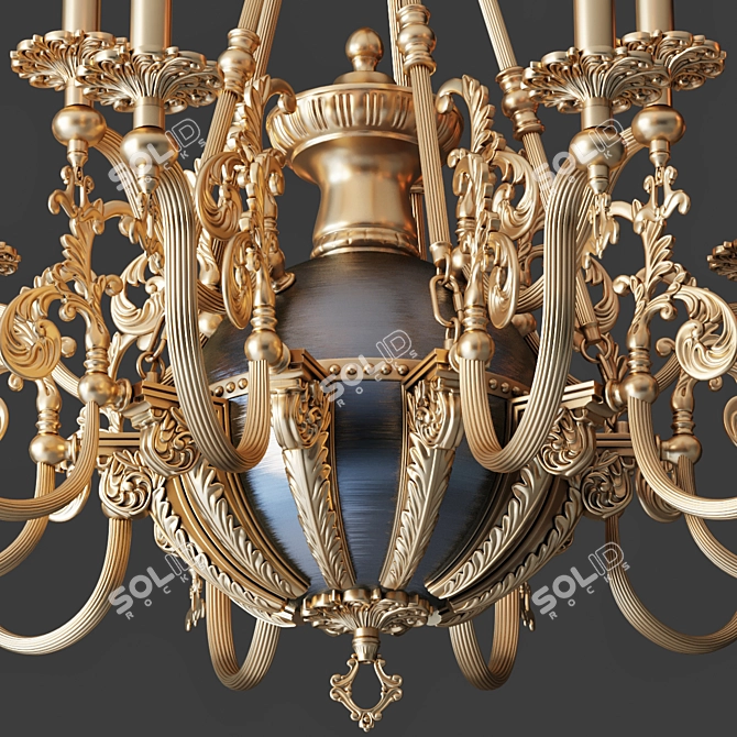 Chiaro Gabriel Chandelier - Elegant Brass and Bronze Light Fixture 3D model image 3