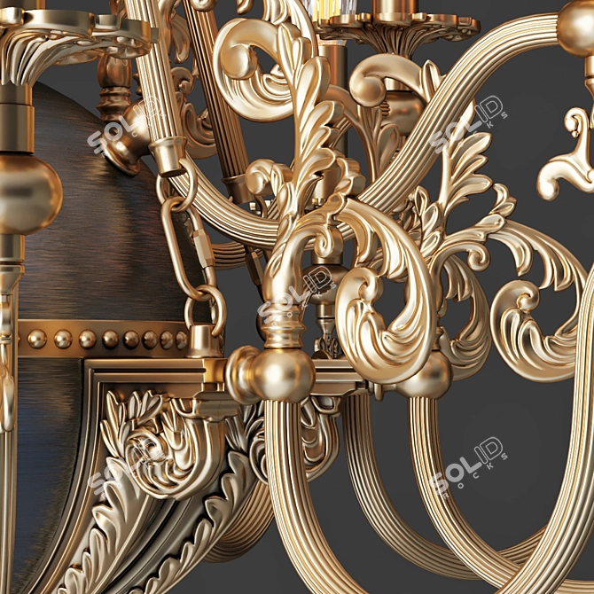 Chiaro Gabriel Chandelier - Elegant Brass and Bronze Light Fixture 3D model image 4