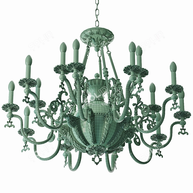 Chiaro Gabriel Chandelier - Elegant Brass and Bronze Light Fixture 3D model image 5