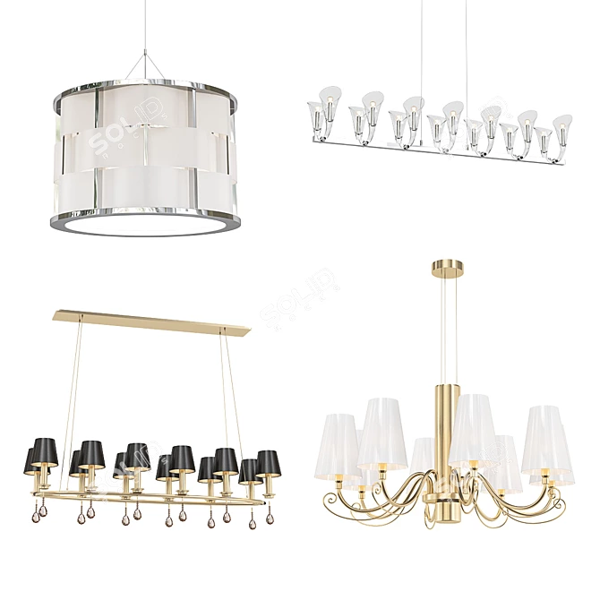 Modern Chandelier Collection 3D model image 1