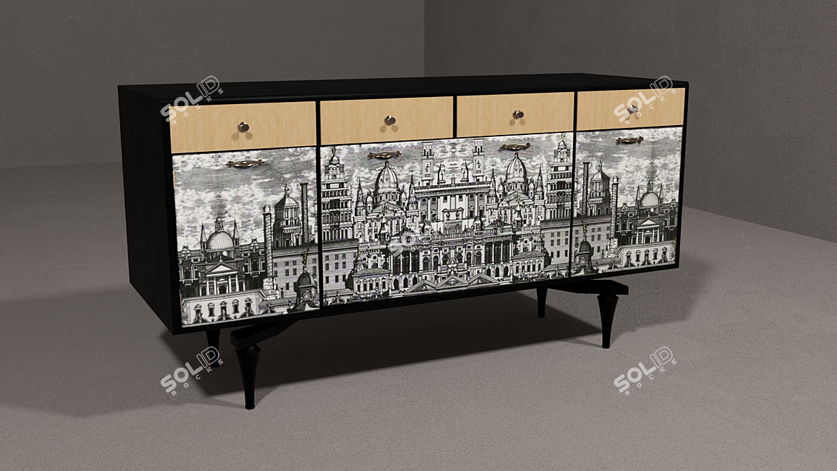 1952 Vintage Exclusive Sideboard 3D model image 1