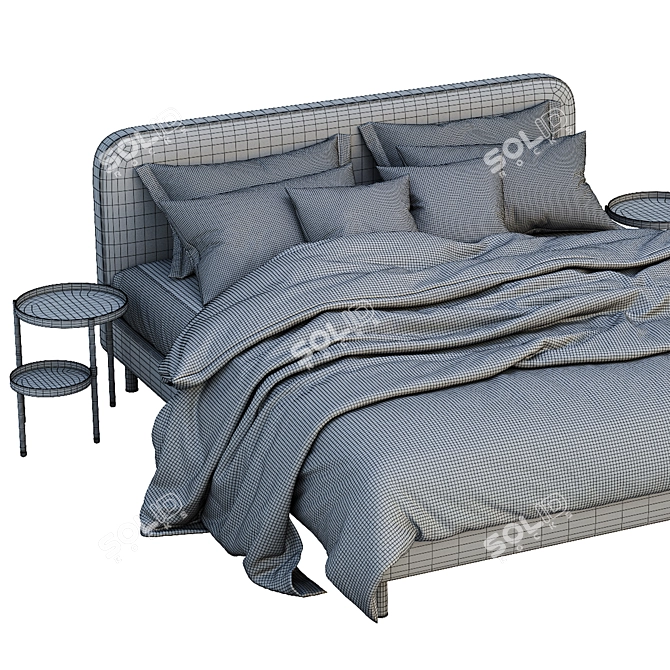 Besley Super Kingsize Bed - Aegean Blue 3D model image 4