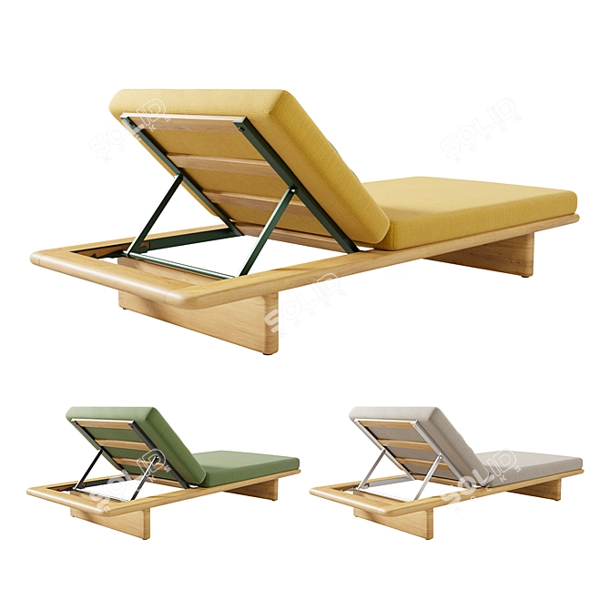 Kettal Mesh Deckchair: Stylish, Comfortable Outdoor Seating 3D model image 2